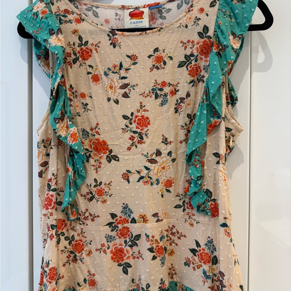 FARM Rio Floral Ruffle Tank Top - Sweet Top for Spring 💚🩵🧡🍊💐